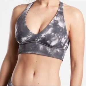 Athleta Supernova Plunge Tie-Dye Padded Halter Fit Bikini Top